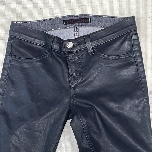 J Brand Jeans Jeggings Leggings Black Sheen Skinny Leg Size 25 - Picture 4 of 10